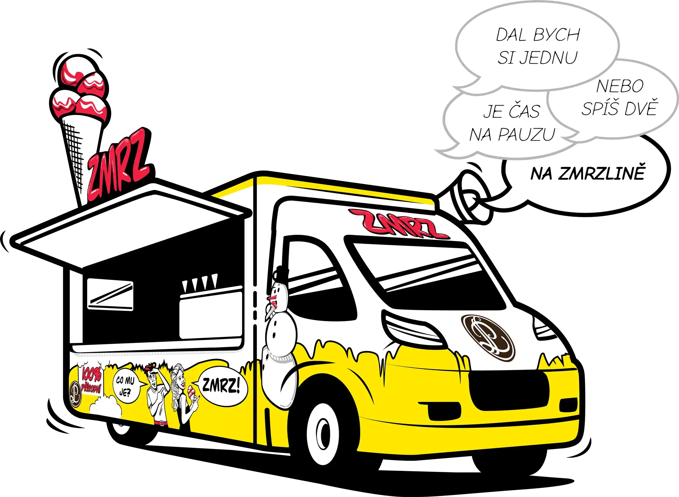 Foodtruck ZMRZ.cz – mobilní zmrzlinový vůz s originálním designem a 100% přírodní zmrzlinou na firemní akce, svatby a oslavy